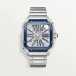 Cartier Santos Large Model Blue Skeleton Watch W2SA0009