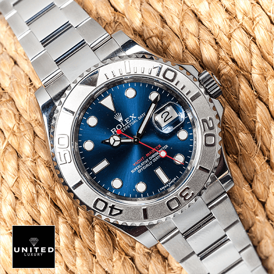 Rolex Yacht-Master Automatic Replica 6 Rolex Yacht Master 116622 Blue Dial Platinum Replica on the rope