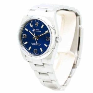 Rolex-Oyster-Perpetual-Blue-Dial-Replica-Left-600x600
