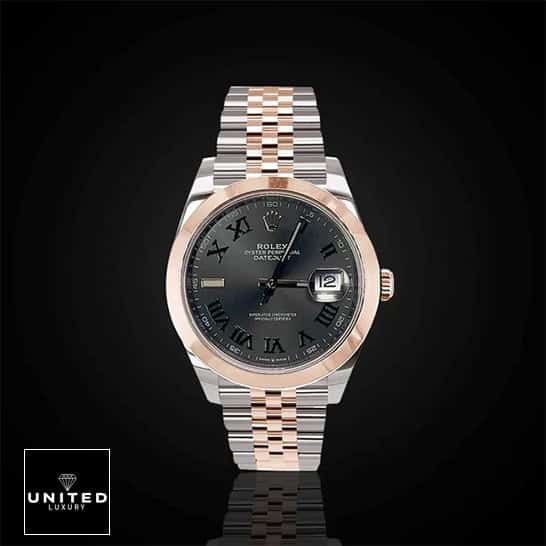 Rolex Datejust 126301 Two Tone Replica 1 Rolex Datejust 126301-0016 Slate Color Dial Black Romen Numerial Replica and Black Background