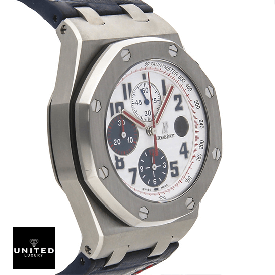 Royal Oak Tour Auto Replica 5 Ap Royal Oak 26208ST.OO_.D305CR.01 White Dial Replica left side view white background