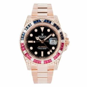Rolex GMT-Master II 126755SARU Diamond Bezel Black Dial Replica