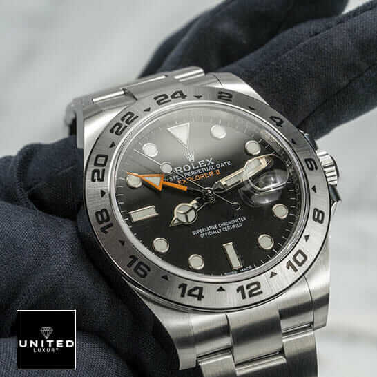 Rolex 216570 Black Replica 6 on the hand Rolex Explorer II 216570-0001 Black Dial and stick/dot indices Replica