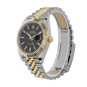 rolex-datejust-126333-41mm-yellow-gold-steel-black-dial-replica-600x600