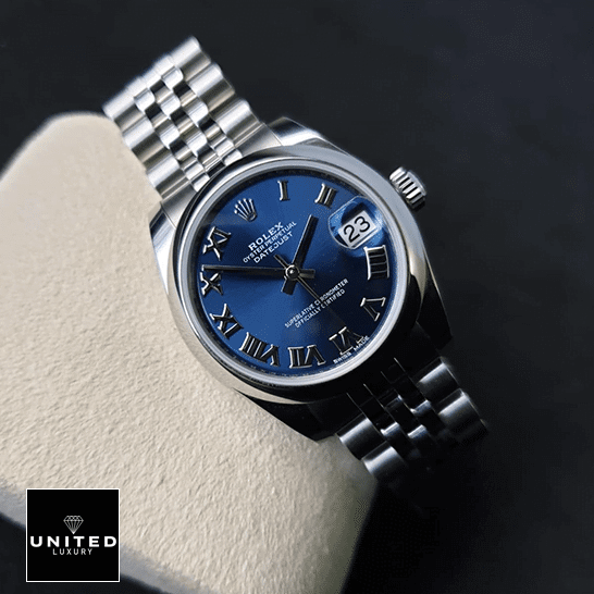 Rolex Datejust 178240-0037 Midsize Blue Steel Replica 2 Rolex Datejust 178240 S.Steel Case & Blue Dial Bracelet Replica & clock cushion