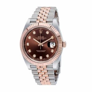 rolex-datejust-ii-126331-rose-gold-steel-chocolate-diamond-dial-replica-600x600