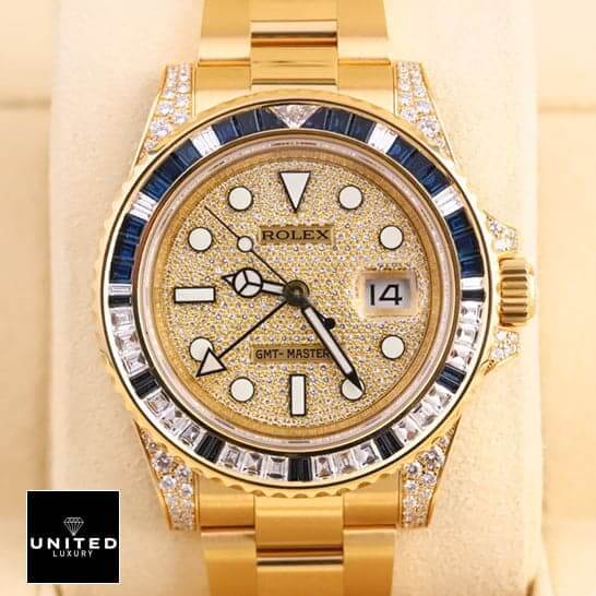 Rolex GMT-Master 116758SA yellow gold dial with stick and dot indices Replica