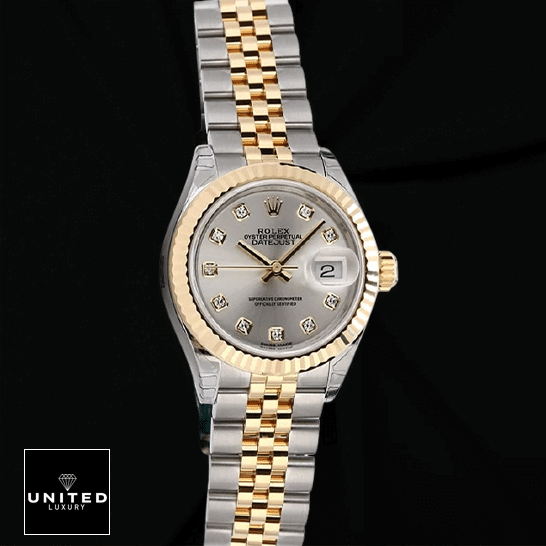 Rolex 279173 Diamond Replica 5 Rolex Datejust 279173 Jubilee Bracelet Replica black background