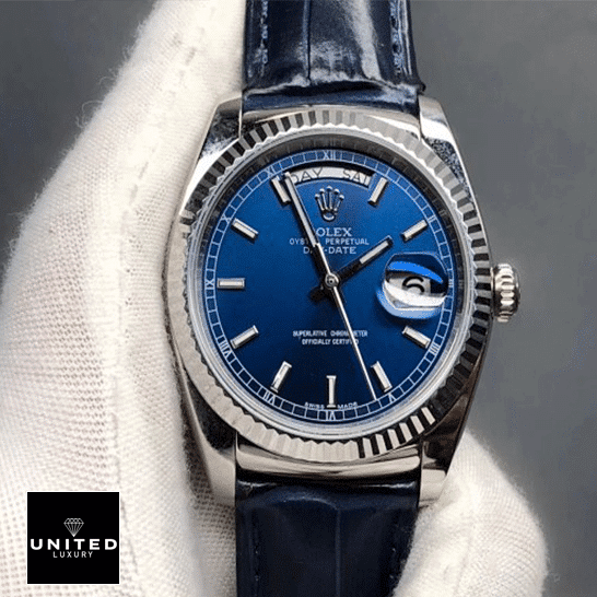Rolex Day-Date 118139-0004 V5 Stainless Steel Blue Dial Replica 6 Rolex Day-Date 118139-0004 V5 Blue Dial Steel Bezel Replica
