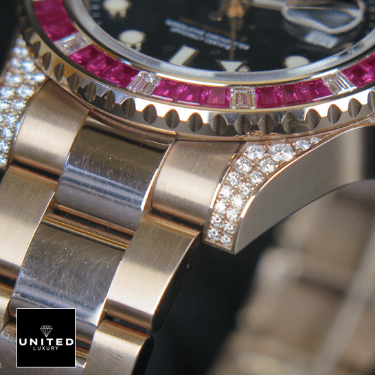 Rolex GMT-Master II 126755SARU Diamond Bezel Black Dial Replica 3 Rolex GMT-Master II 126755SARU Rose Gold Oyster Replica
