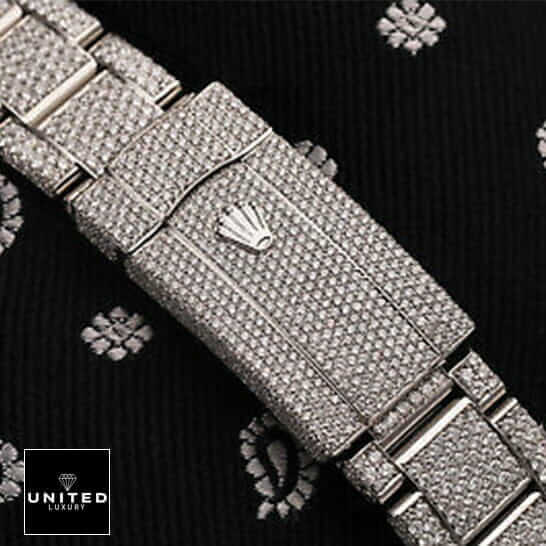 Rolex Datejust White Gold Diamond Dial Iced out 116624 Replica 2 Rolex Datejust 116625 Replica Full Diamond Fold Clasp