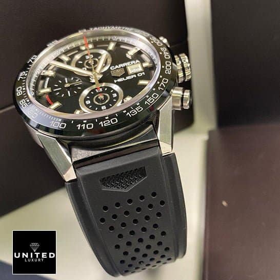TAG Carrera Black Rubber Replica 4 Tag Carrera Black Rubber Replica Rubber Bracelet Black Bezel