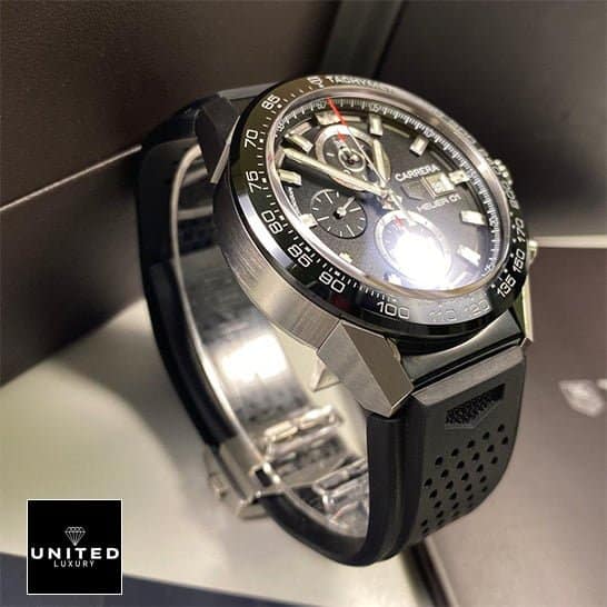 TAG Carrera Black Rubber Replica 5 Tag Carrera Black Rubber Replica Stainless Steel Case out of the box