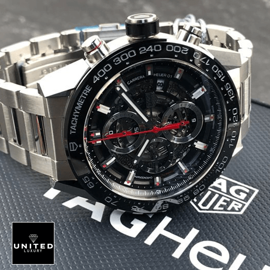 Tag Heuer Calibre Carrera Heuer 01 Black Bezel Replica on the box