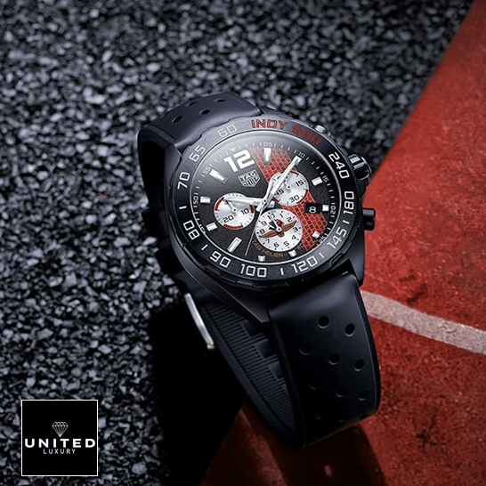 Tag Heuer Formula 1 ?ndy Red Black Dial Rubber Black Bracelet Replica