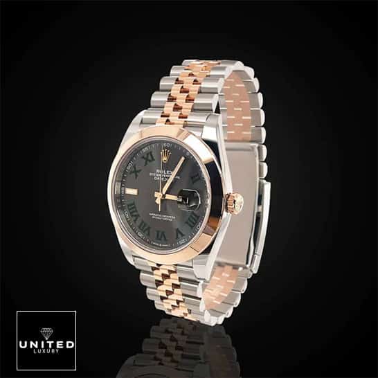 Rolex Datejust 126301 Two Tone Replica 2 Rolex Datejust 126301-0016 Rose Gold Bezel Jubilee Replica and Black Background
