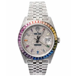 Rolex Datejust 126300 Iced Out Rainbow Replica