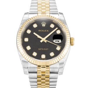 Replica Rolex Datejust 36mm Black Jubilee Dial 116233