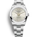 Replica Rolex Oyster Perpetual Lady 31mm Silver Dial 124200