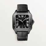 Cartier Santos de Cartier Large Model Black with Crocodile leather strap