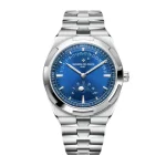 Vacheron Constantin Overseas Blue Moonphase Retrograde Date Steel Watch 41mm