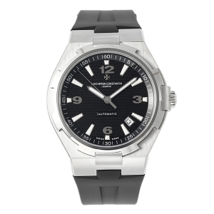 Overseas Automatic 47040 Black Dial in Steel on Rubber Strap